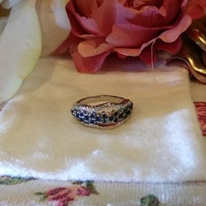 Sterling Silver W/ Genuine Sapphires Ring
